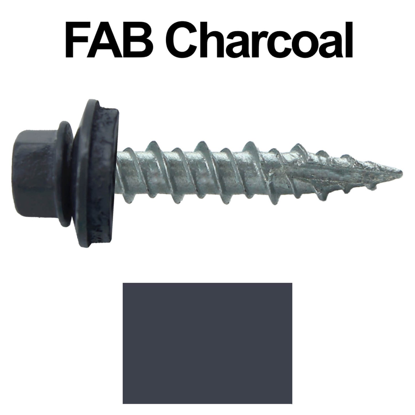 #10 x 1" Metal ROOFING SCREWS - Hex Washer Head - Self starting/self tapping - EPDM washer. Colored head.