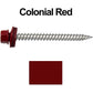 12 x 2-1/2" Stainless Steel Metal Roofing Screw - Hex Washer Head - Self starting/self tapping - EPDM washer. Colored head.