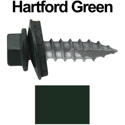#14 x 1"  Metal ROOFING SCREWS - Hex Washer Head - Self starting/self tapping - EPDM washer. Colored head.