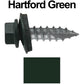 #14 x 1"  Metal ROOFING SCREWS - Hex Washer Head - Self starting/self tapping - EPDM washer. Colored head.