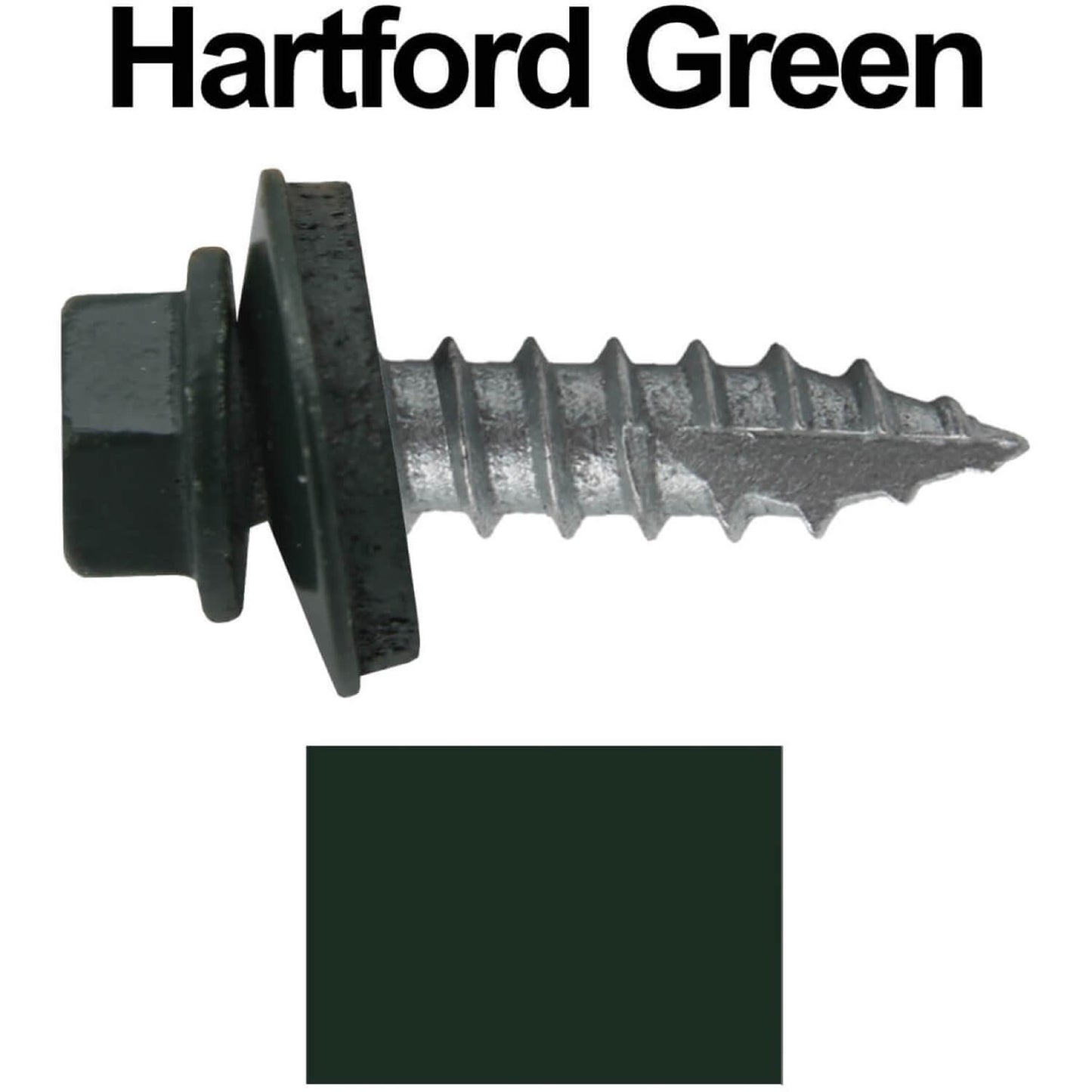 #14 x 1"  Metal ROOFING SCREWS - Hex Washer Head - Self starting/self tapping - EPDM washer. Colored head.