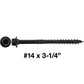 #14 Heavy-Duty Black Timber, Log & Structural Wood Screws - Exterior Coated - Use for Fastening Ledger Boards, Large Timbers, Logs and more.