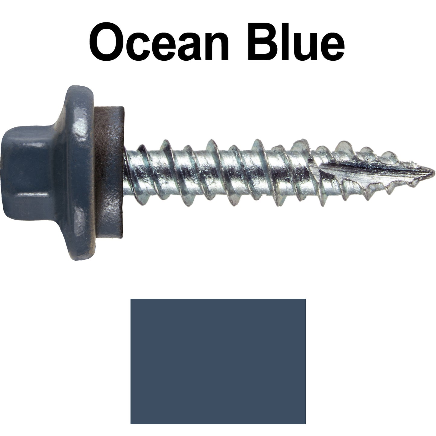 10 x 1" - STAINLESS HEX / ZINC Sheet Metal Roof Screw. Self starting metal to wood siding screws. EPDM washer. Colored head.