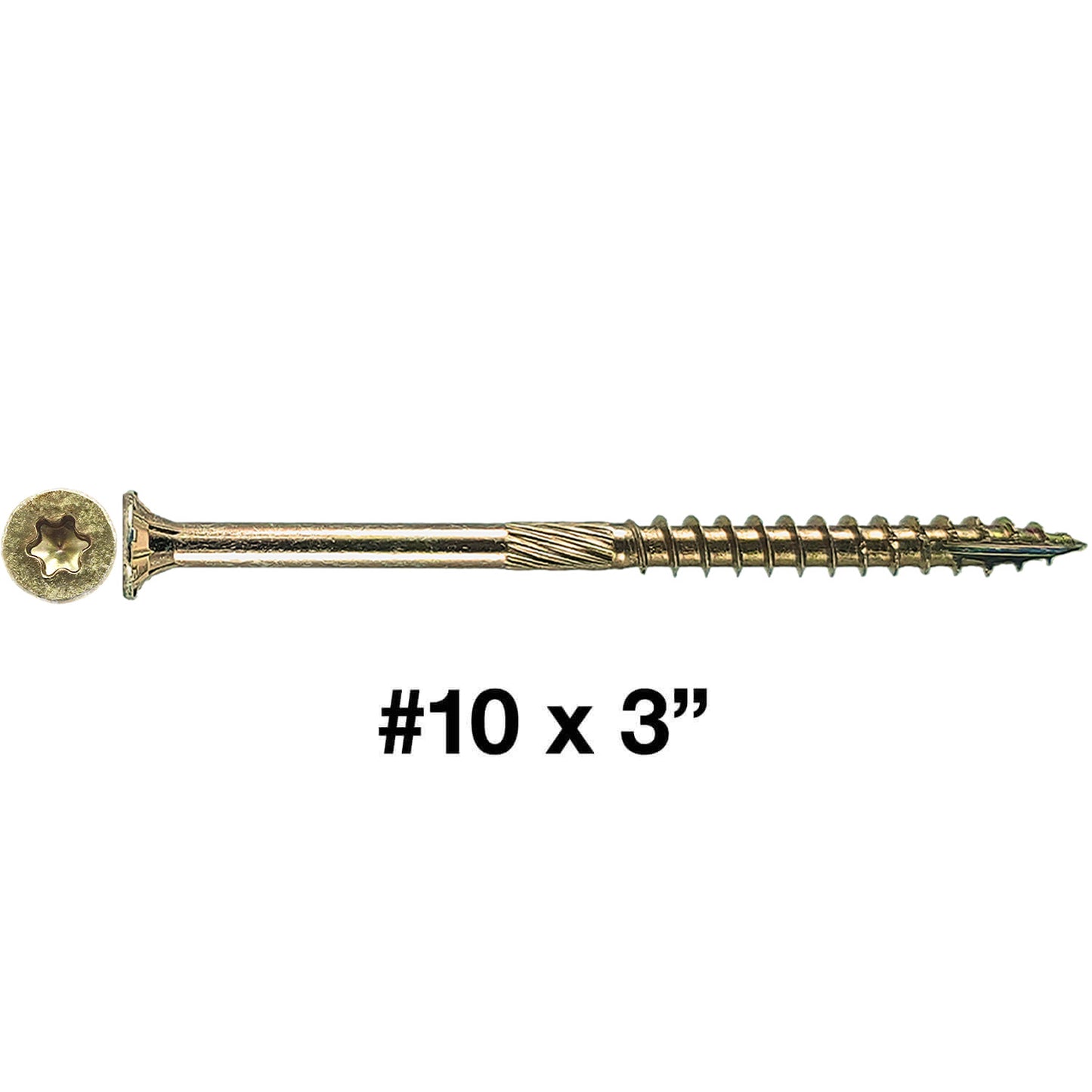 #10 Yellow Zinc Coated General Purpose Wood Screws. Torx/Star Drive Head - Multipurpose Torx/Star Drive Wood Screws