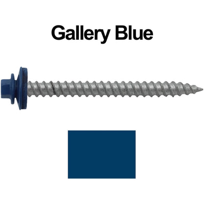 #12 x 2-1/2" RE-GRIP METAL ROOFING SCREWS - Hex Washer Head - Self starting/self tapping - EPDM washer. Colored head.
