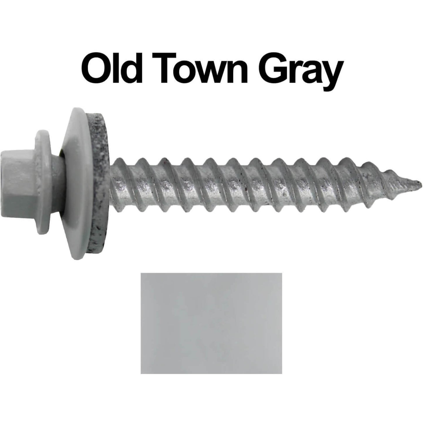 12 x 1-1/2"  Metal ROOFING SCREWS - Hex Washer Head - Self starting/self tapping - EPDM washer. Colored head.