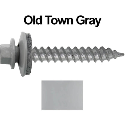 #12 x 1-1/2"  RE-GRIP METAL ROOFING SCREWS - Hex Washer Head - Self starting/self tapping - EPDM washer. Colored head.