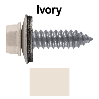 17 x 1"  Metal Roofing Screws - Metal Panel to Metal Purlins and Recovery Screws - Hex Washer Head - EPDM washer.