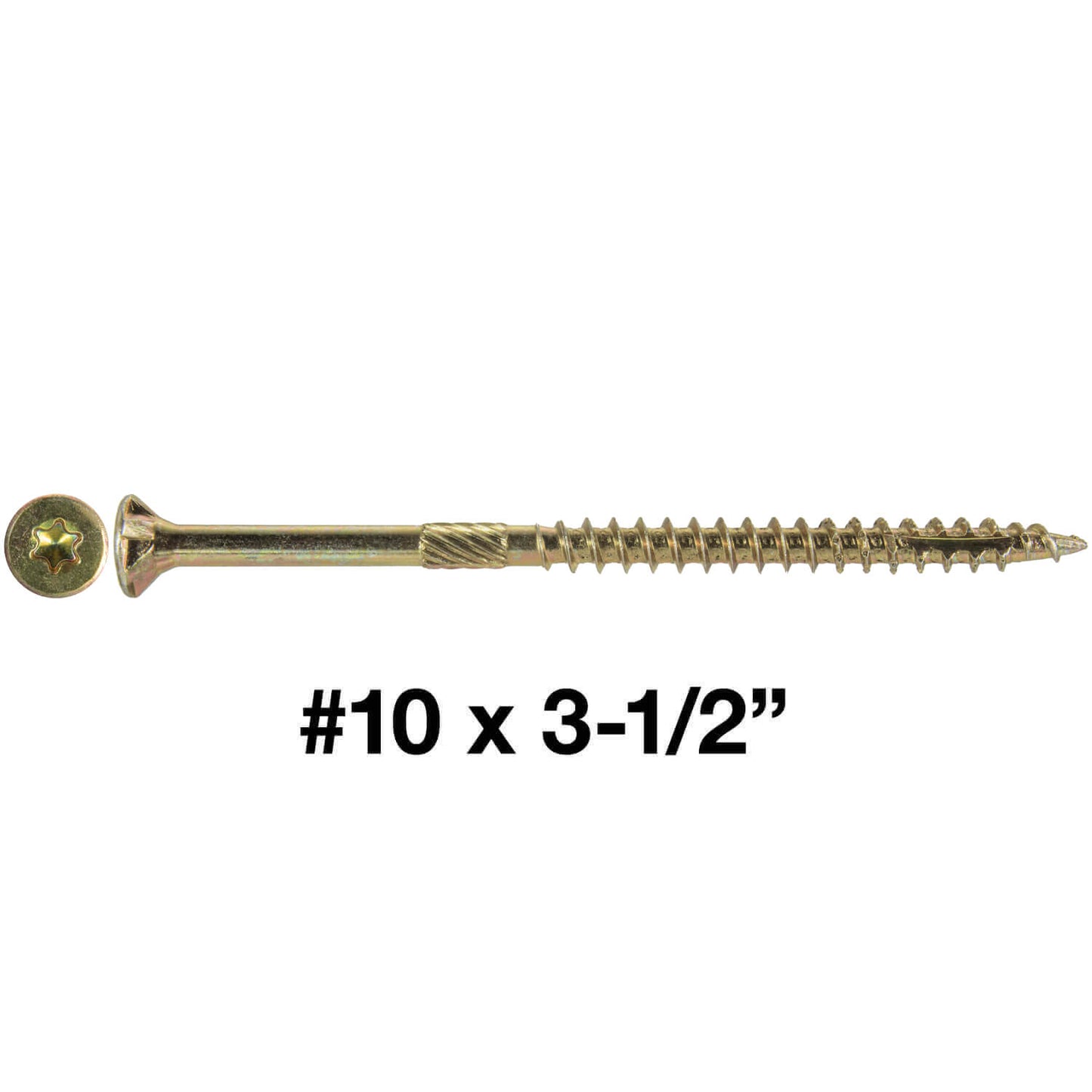 #10 x 3-1/2" Gold Star Wood Screw, T-30 Torx Drive, Flat Head - (Pallet of 48 x Full Boxes) ~48,000 Screw Count
