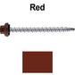 10 X 2-1/2" Zinc Aluminum Cap MINI-DRILLER Roofing Screws HI-LO THREAD Zinc Plated Carbon Steel Shank - EPDM Washer - Colored head