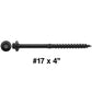 #17 Heavy-Duty Black Timber, Log & Structural Wood Screws - Exterior Coated - Use for Fastening Ledger Boards, Large Timbers, Logs and more.