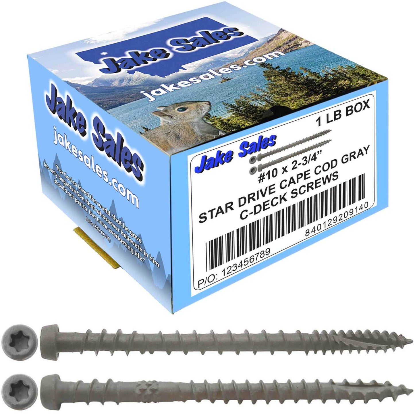 #10 x 2-3/4" Colored Composite Decking Wood Screws with Torx/Star Drive Head (T20 Bit), Exterior Coated, Compatible with Pressure Treated and ACQ Lumber