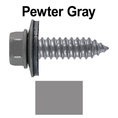 17 x 1"  Metal Roofing Screws - Metal Panel to Metal Purlins and Recovery Screws - Hex Washer Head - EPDM washer.
