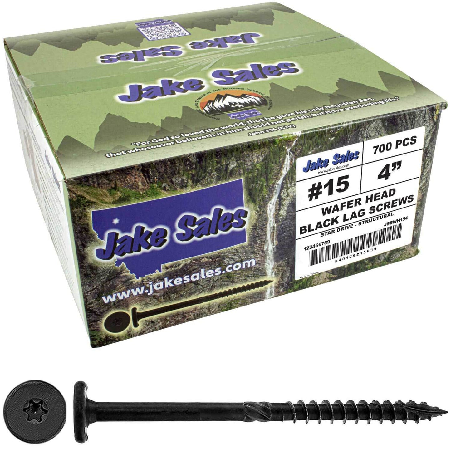 #15 Black Wafer Head Structural Lag Screws. Used for Log Construction, Timber Framing, Laminated Beams and Pole Barns Among Other Uses. T-30 Torx/Star Drive