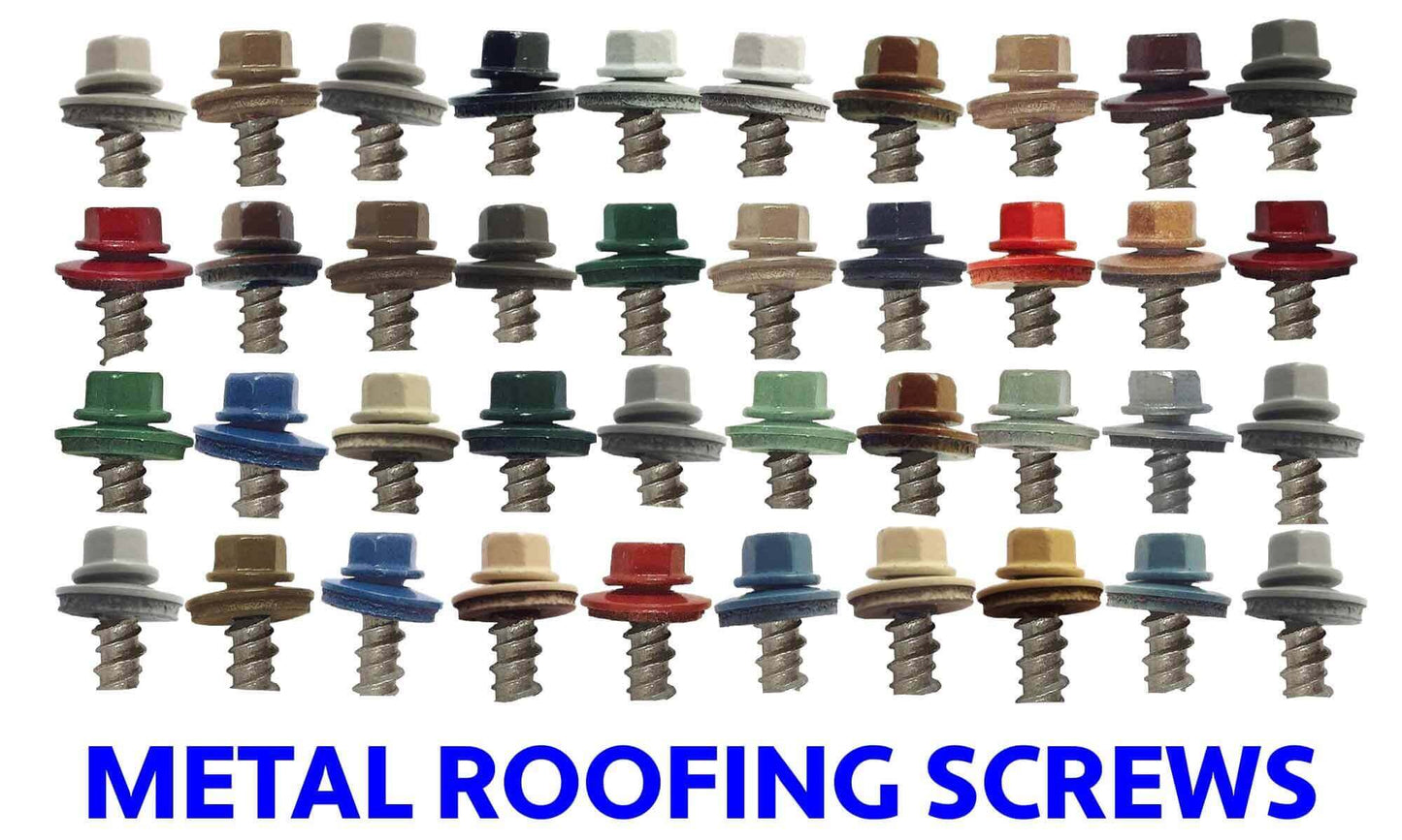 10 x 1" Metal ROOFING SCREWS:  Hex Head Sheet Metal Roof Screw. Self starting metal to wood siding screws. EPDM washer. (250 Count)