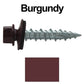 #10 x 1" Metal ROOFING SCREWS - Hex Washer Head - Self starting/self tapping - EPDM washer. Colored head.