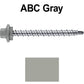#10 x 2" Stainless Steel Mini Driller Sheet Metal Roofing Screw - Hex Washer Cap - Self starting metal to wood siding screws - EPDM washer. Colored head.