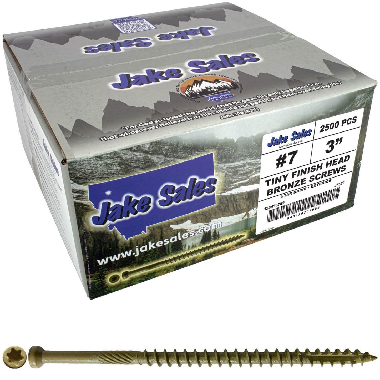 Bronze Coated Multipurpose Wood Screw - Torx/Star Drive - Tiny Finish Head - Exterior Coated - ACQ Compatible - 1-1/4" to 3"