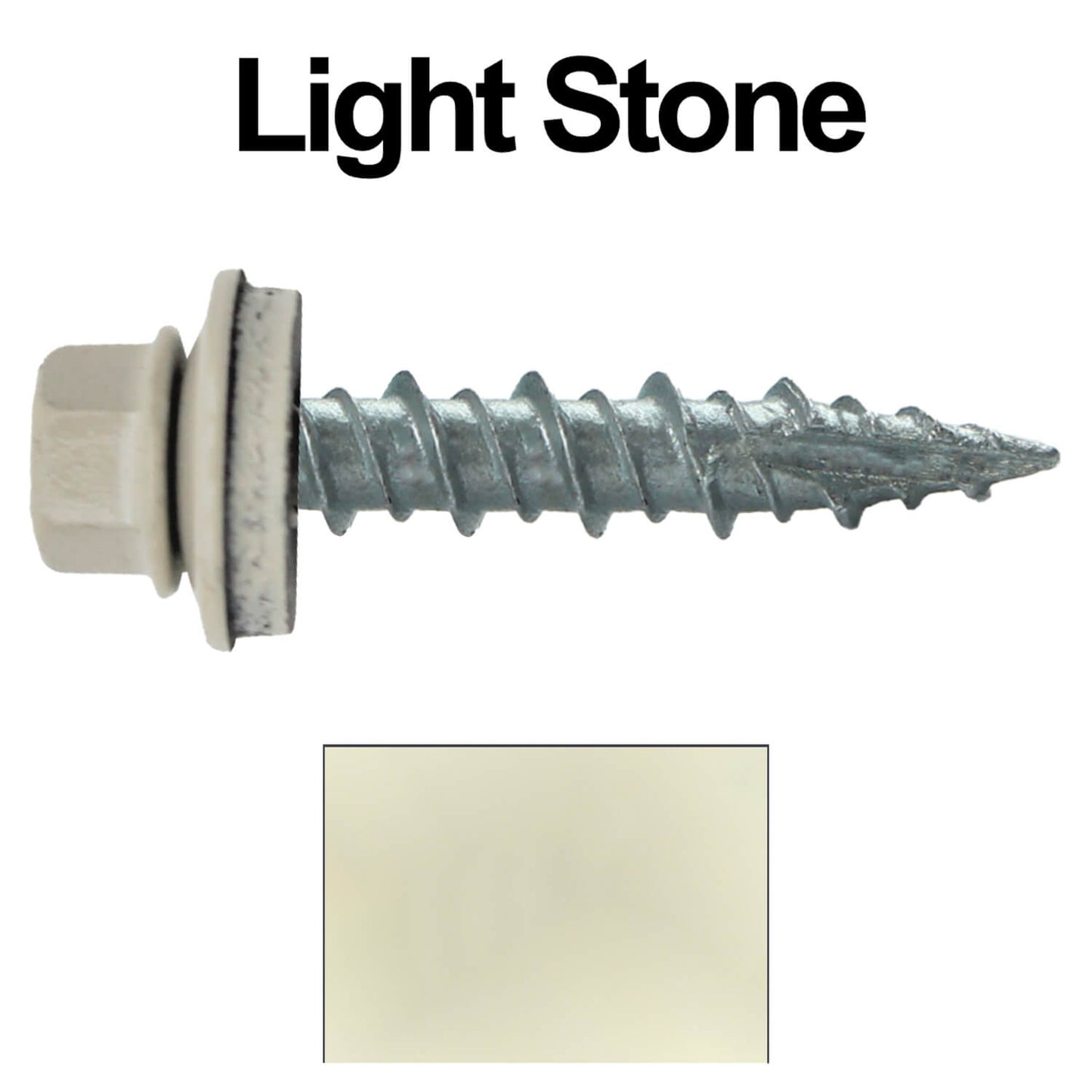 #10 x 1" Metal ROOFING SCREWS - Hex Washer Head - Self starting/self tapping - EPDM washer. Colored head.