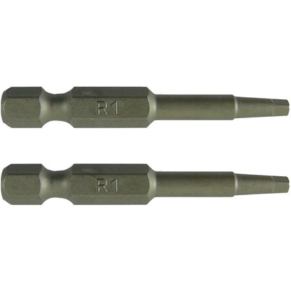 SQUARE BIT DRIVERS: 2 inch - #1, #2, #3  Robertson (R1/R2) - Quick-Change Shank