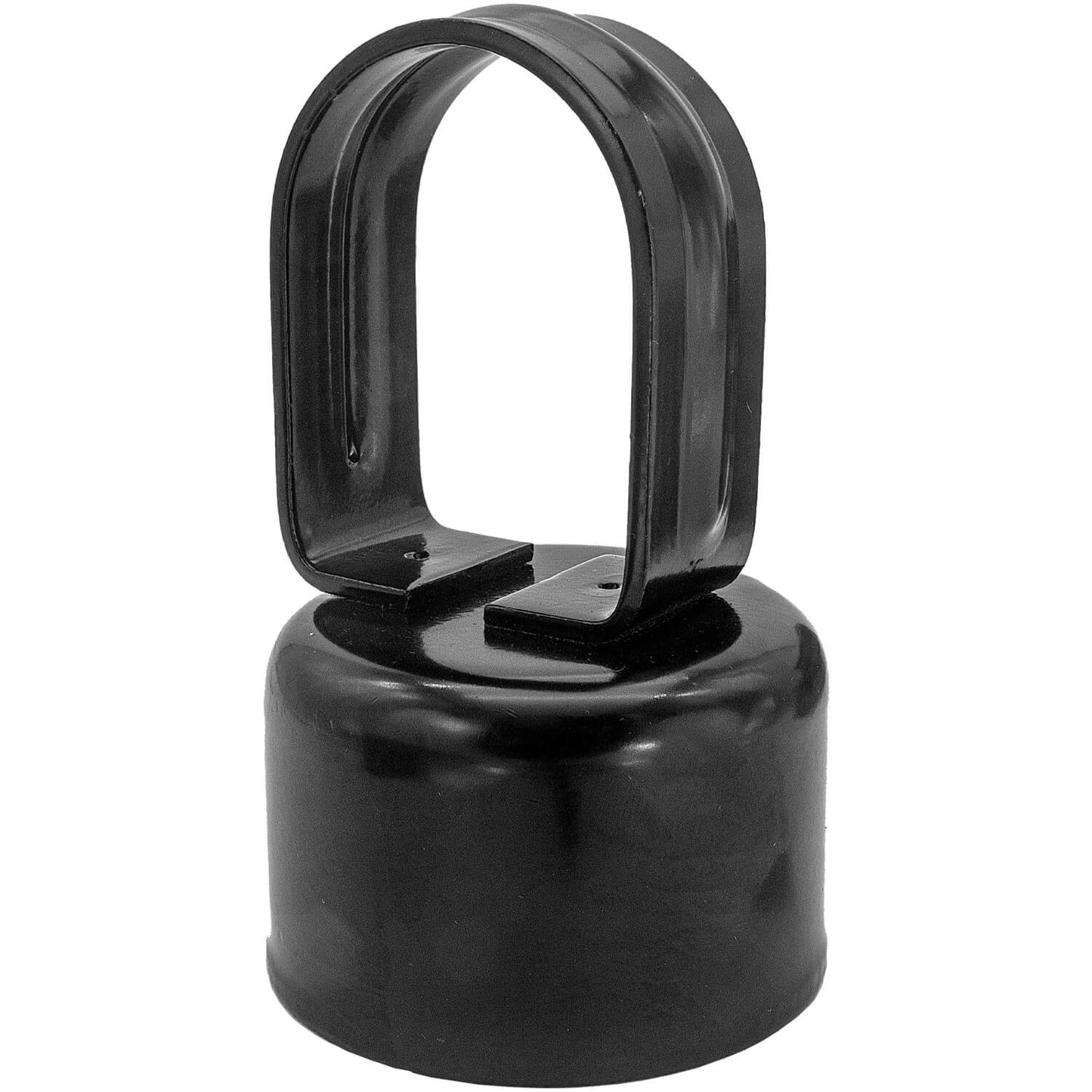 Black Chain Link Fence Loop Cap, Powder Coated Steel