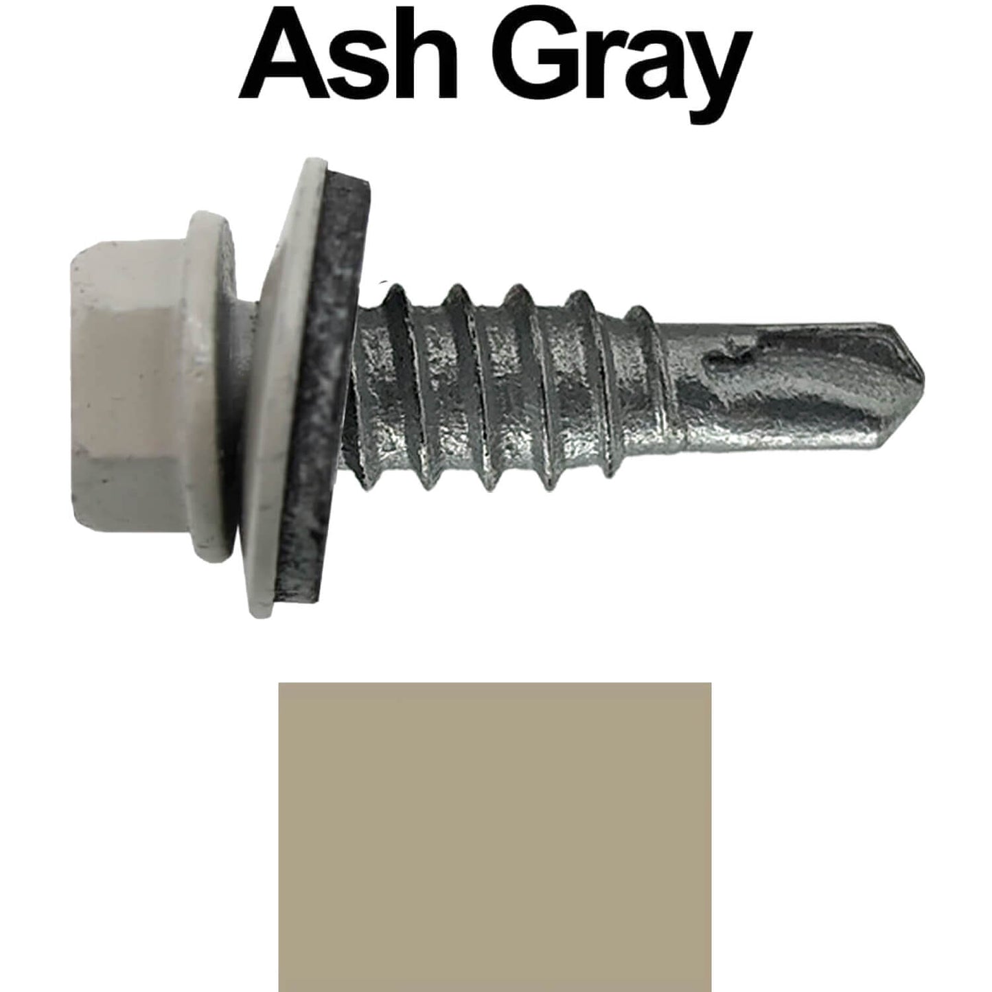 #14 x 7/8" Stitch Tek Metal to Metal Type #1 Roofing Screws - Hex Washer Head - Drill Point - 9/16" EPDM washer.