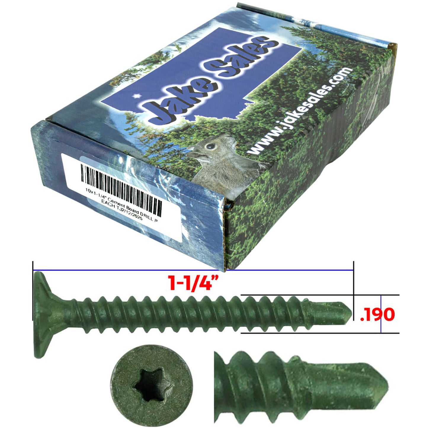 #10 Cement Board Torx/Star Head Screws DRILL POINT for Fastening Cement Backer Board/Cement Board/Tile Board - Torx/Star - T-25 Torx Head