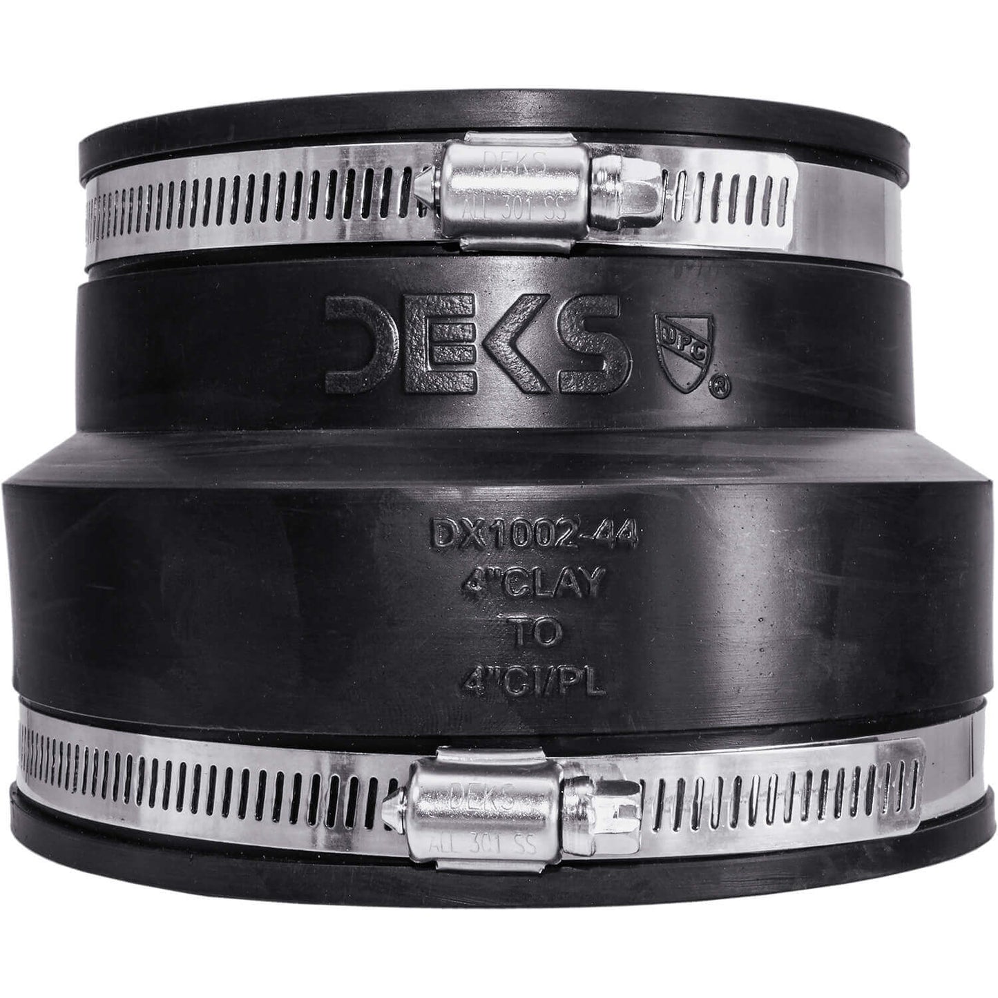 DEKS  Flexible Pipe Coupler - Leak-Proof for Clay, PVC, Copper, and Steel Connections