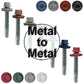 #12x1-1/2" Metal to Metal Type #3 Metal Roofing Screws- Hex Head Drill Point - 9/16" EPDM Washer. Colored head.