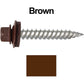 12 x 1-1/2" Stainless Steel Metal Roofing Screw - Hex Washer Head - Self starting/self tapping - EPDM washer. Colored head.
