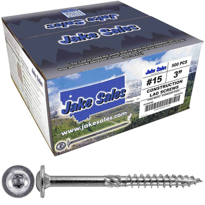 #15 Stainless Steel Construction Lag Screw  T-30 Torx/Star Drive Heavy Duty Lag Screw - Modified Truss Washer Head