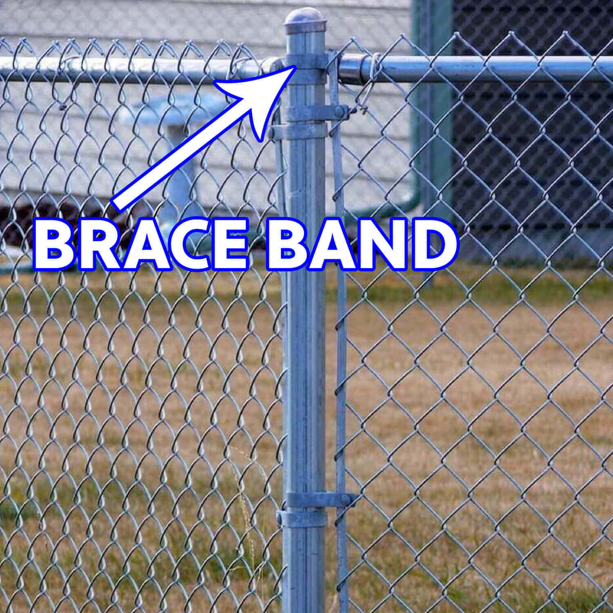 Galvanized Brace Band for Chain Link Fence - Rail End Bracket