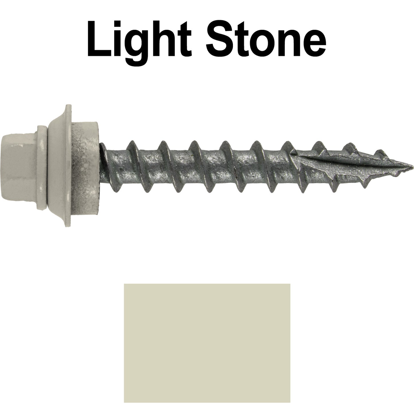 12 X 1-1/2" Metal Roofing Screws For OSB and Plywood - Galvanized Metal to Wood Type 17 Tip - 1/4" Hex Head - Assembled EPDM Washer