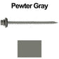 #9 x 3" Stainless Steel Metal Roofing Screws - Hex Washer Head - Self starting/self tapping - EPDM washer. Colored head.
