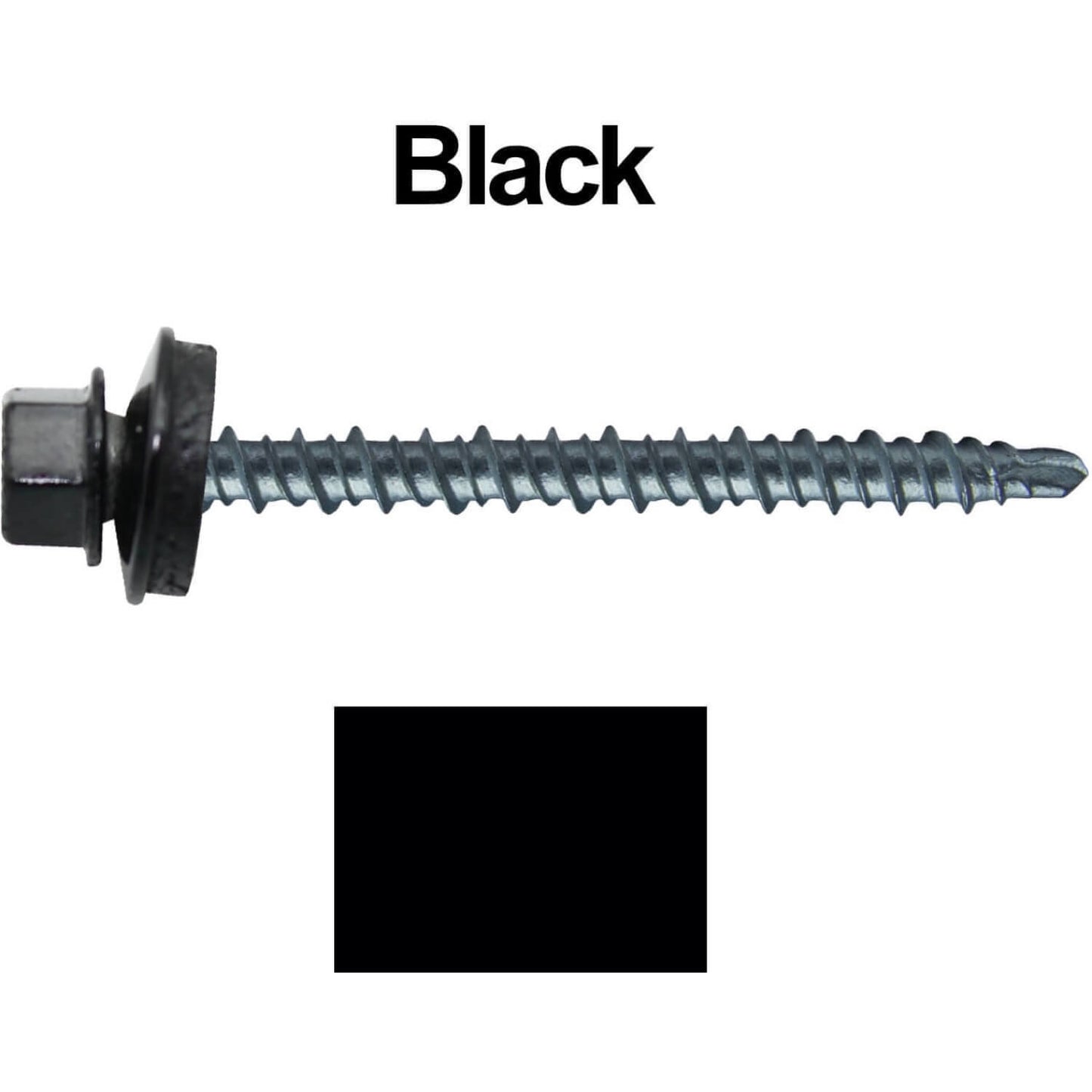 10 x 2-1/2" Metal ROOFING SCREWS - Hex Head Mini Driller - metal to wood siding screws - Self starting/self tapping - EPDM washer. Colored head.