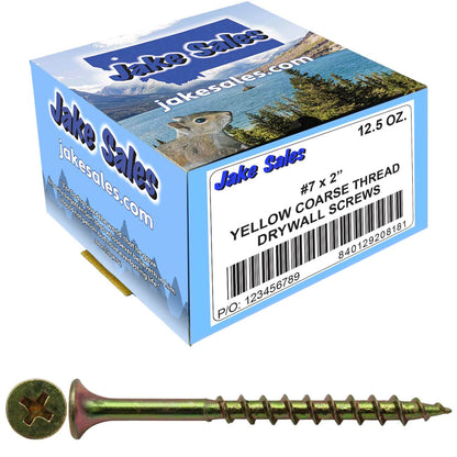 Yellow Zinc Coarse Thread Drywall, Gypsum board, Sheetrock, Plasterboard Screws. Use for all purpose wood screws