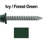 #14 x 2" Metal ROOFING SCREWS - Hex Washer Head - Self starting/self tapping - EPDM washer. Colored head.