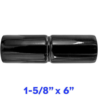 Black Top Rail Sleeve fits Over top rail to join together another top rail of equal diameter. Top Rail Sleeves can also be called a chain link fence Top Rail Connector or Top Rail Adapter