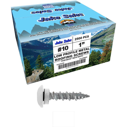 10 X 1" - LOW PROFILE Star Head Roofing Screws - HI-LO Thread - Metal To Wood - T25 Torx Drive Head - EPDM washer.