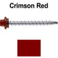#10 x 2" Stainless Steel Mini Driller Sheet Metal Roofing Screw - Hex Washer Cap - Self starting metal to wood siding screws - EPDM washer. Colored head.