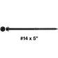 #14 Heavy-Duty Black Timber, Log & Structural Wood Screws - Exterior Coated - Use for Fastening Ledger Boards, Large Timbers, Logs and more.
