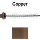 10 X 2-1/2" Zinc Aluminum Cap MINI-DRILLER Roofing Screws HI-LO THREAD Zinc Plated Carbon Steel Shank - EPDM Washer - Colored head