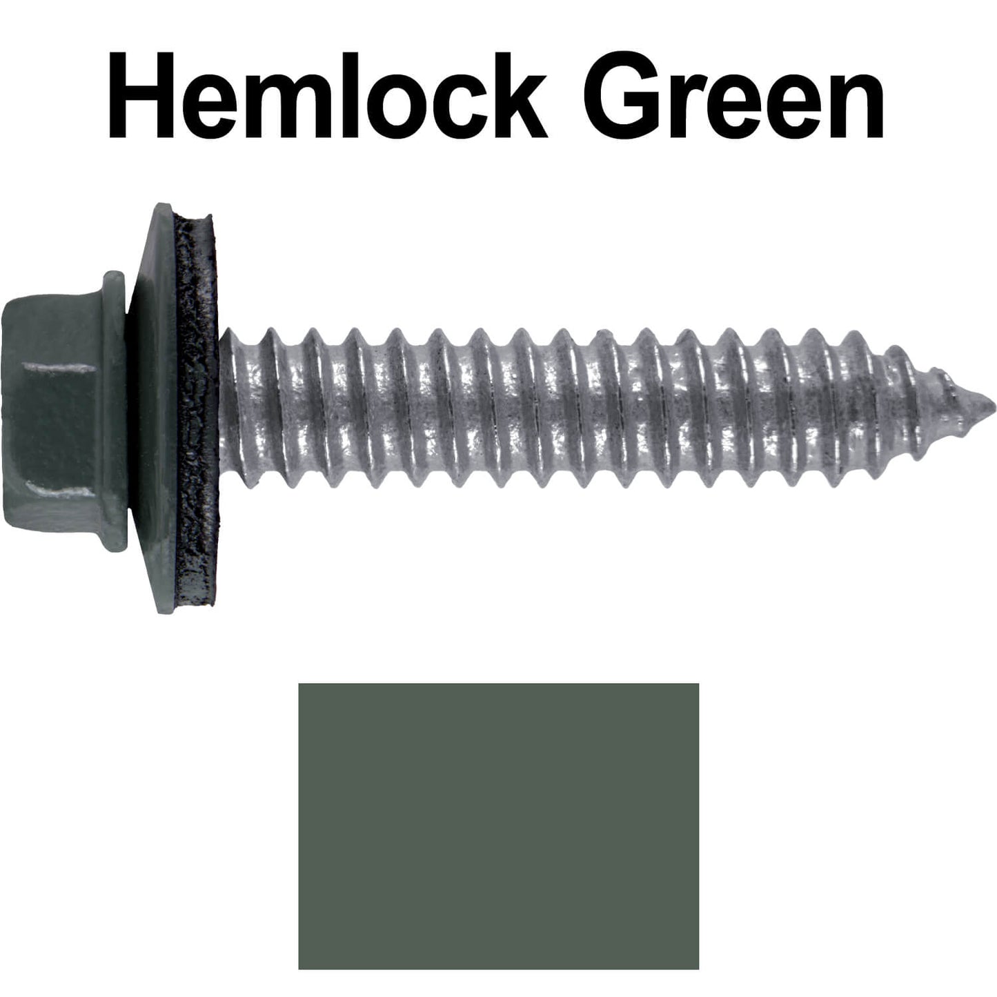 17 x 1-1/2 Metal Roofing Screws - Metal Panel to Metal Purlins and Recovery Screws - Hex Washer Head - EPDM washer.