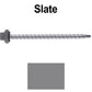 10 X 3" Zinc Aluminum Cap MINI-DRILLER Roofing Screws HI-LO THREAD Zinc Plated Carbon Steel Shank - EPDM Washer - Colored head