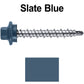 #10 x 1-1/2" Stainless Steel Mini Driller Sheet Metal Roofing Screw - Hex Washer Cap - Self starting metal to wood siding screws - EPDM washer. Colored head.