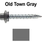 10 x 1-1/2" - STAINLESS HEX / ZINC Sheet Metal Roof Screw. Self starting metal to wood siding screws. EPDM washer. Colored head.