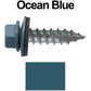 #14 x 1"  Metal ROOFING SCREWS - Hex Washer Head - Self starting/self tapping - EPDM washer. Colored head.