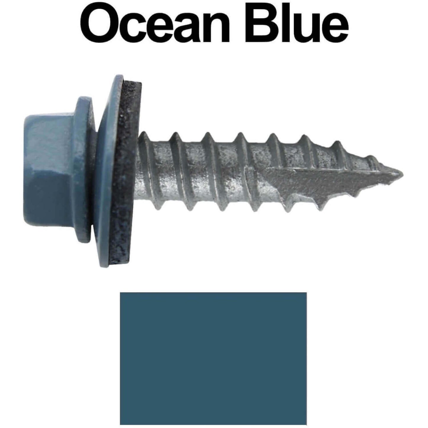 #14 x 1"  Metal ROOFING SCREWS - Hex Washer Head - Self starting/self tapping - EPDM washer. Colored head.