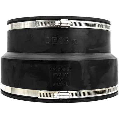 For Clay Pipe to Clay Pipe or Plastic (PVC). For Non-Pressure Drain, Waste and Vent Pipe Only. Works With Clay to Plastic (PVC) Copper and Steel Pipes