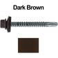 #12 x 2-1/2" Metal to Metal Type #3 Metal Roofing Screws - Hex Head Drill Point - 9/16" EPDM Washer. Colored head.